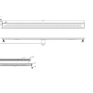 Dawn LAN470304 Amazon River Series Linear Shower Drain, 47"