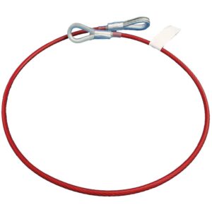 peakworks osha compliant, fall protection 3 ft. cable anchor sling with 2 eye rings, pvc coated galvanized cable, 1/4" thick, red, v8208003