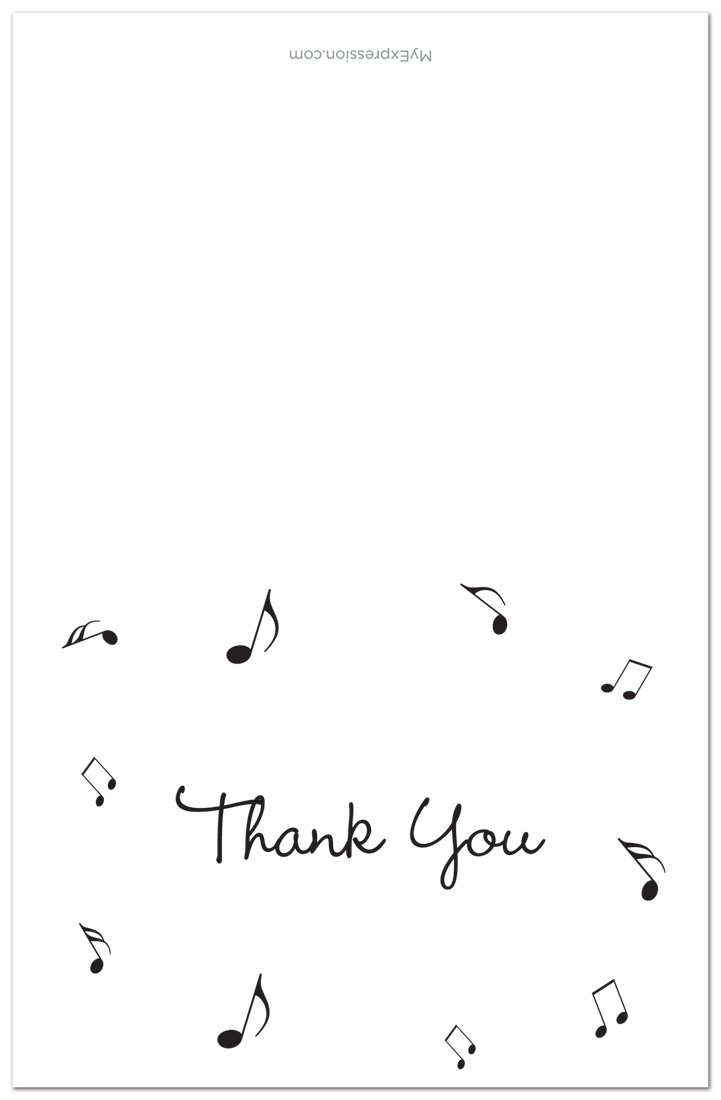 50 Music Notes Thank You Cards (Black)