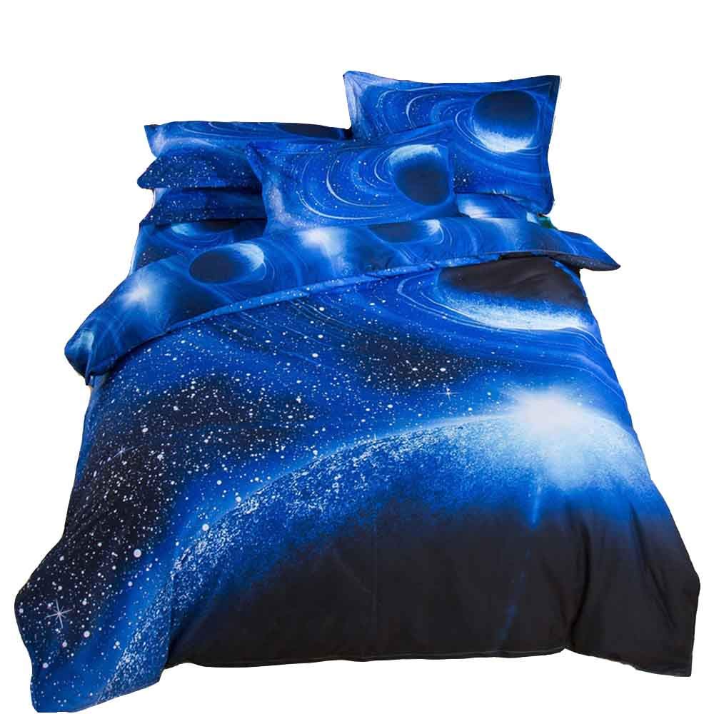 MZPRIDE 3D Mysterious Boundless Galaxy Starrying Night Bedding Sets Bedlinen Duvet/Quilt Cover Set Full