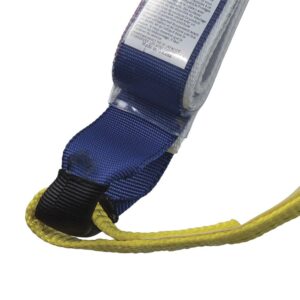 Peakworks Fall Protection Shock Absorbing, Safety Lanyard with Shock Pack and 2 Snap Hooks, 6 ft. Length, Black/Green, V8104306