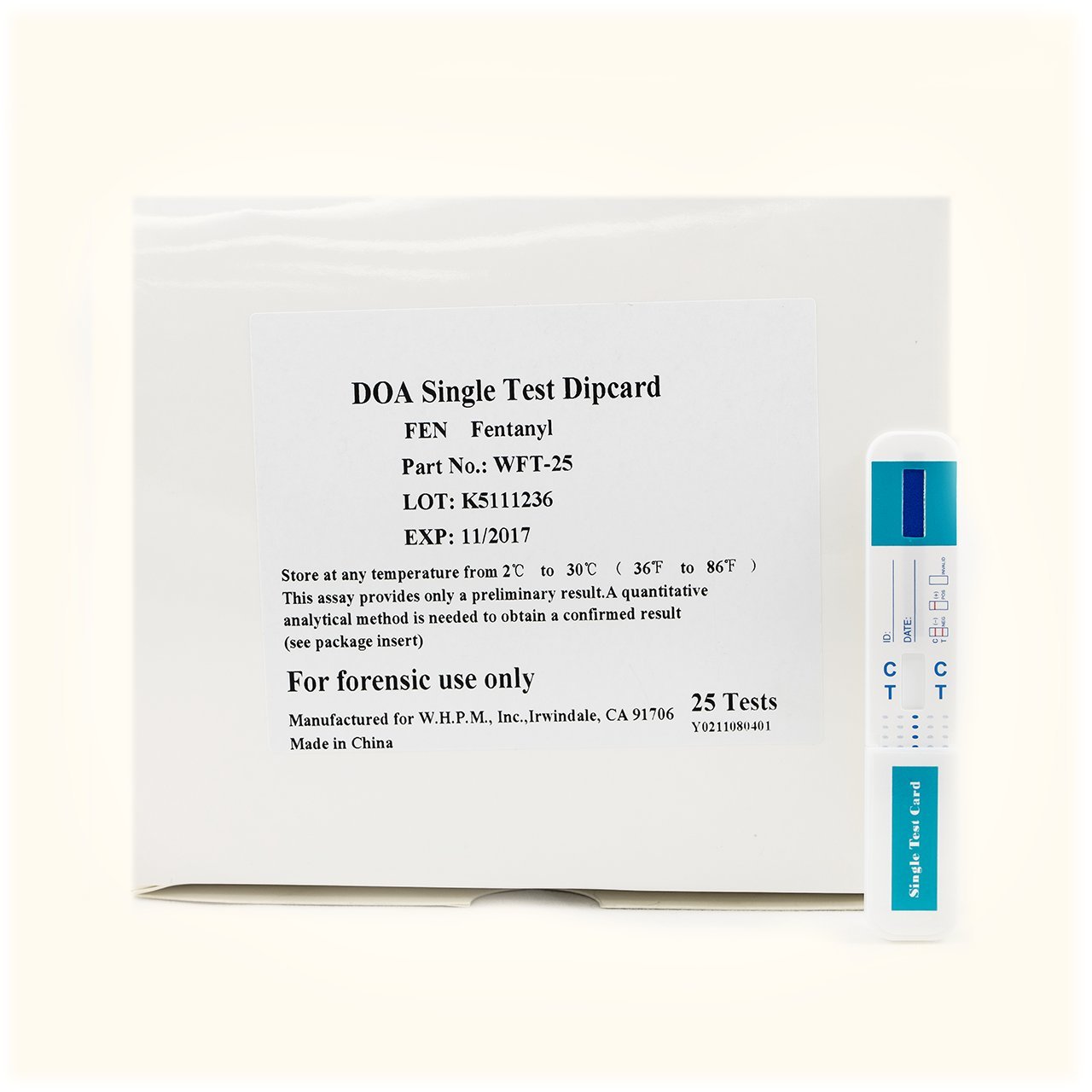 Instant Fentanyl (FEN) Synthetic Opioid Urine Drug Test Dip Card (100)