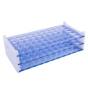 Bipee Scientific Detachable Test Tube Rack for Tubes of Dia.≤17mm, 50 Holes, PS Material (2pcs) (Tuberack-50x16)