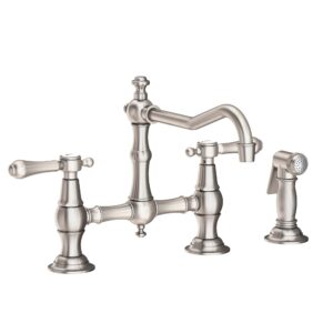 kitchen bridge faucet with side spray - 9462 - satin nickel (pvd) - chesterfield