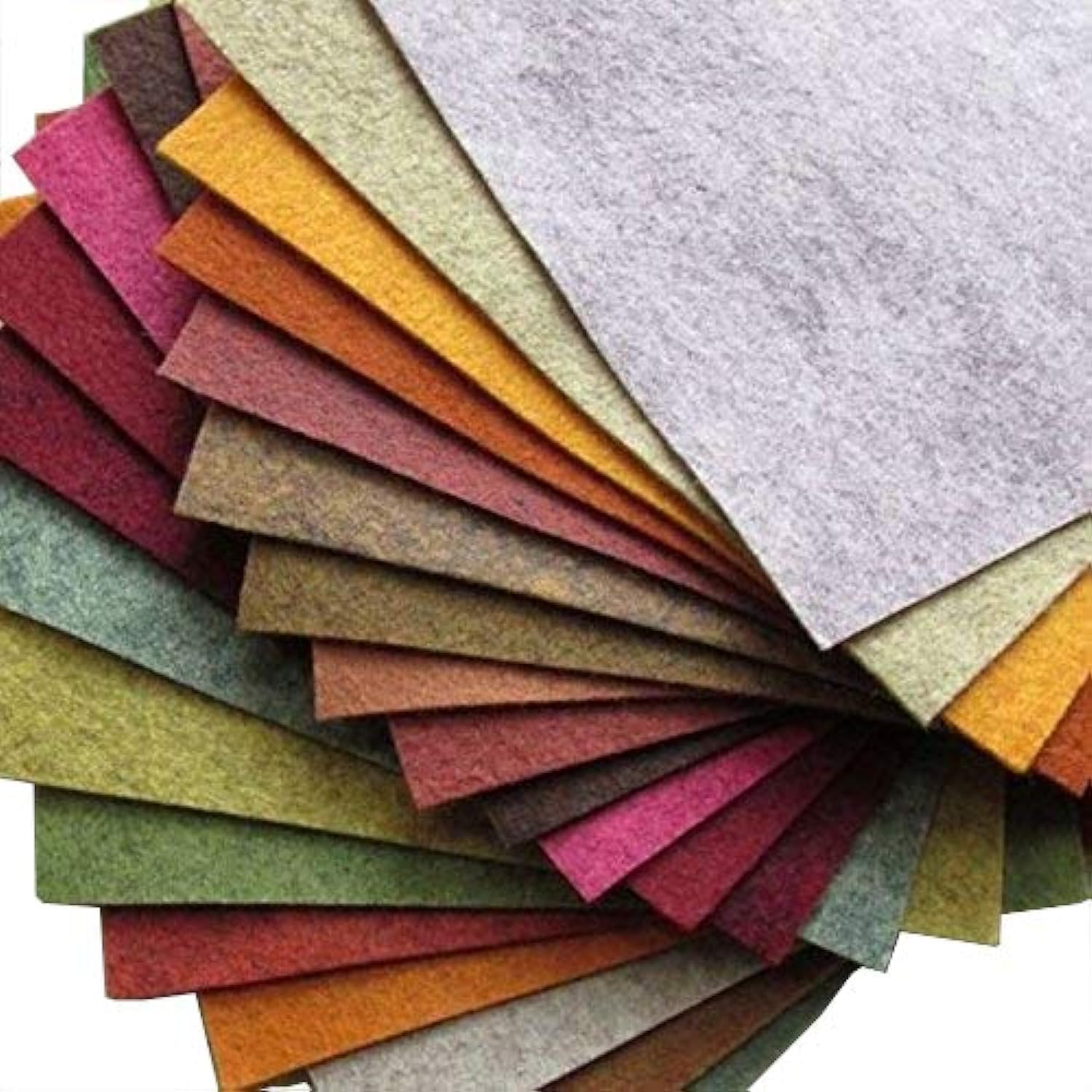 21 Felt Sheets - 12X12 inch Fall Colors Collection - Made in USA - Merino Wool Blend Felt