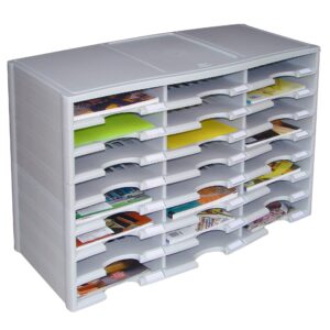 Storex 24 Compartment Literature Organizer, Gray