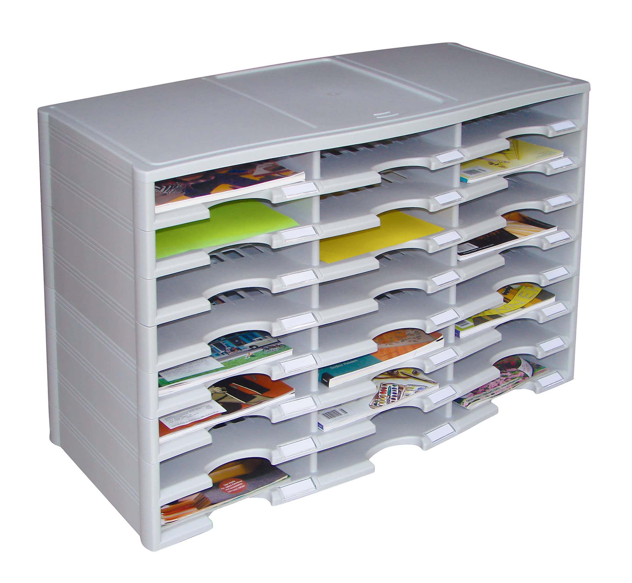 Storex 24 Compartment Literature Organizer, Gray