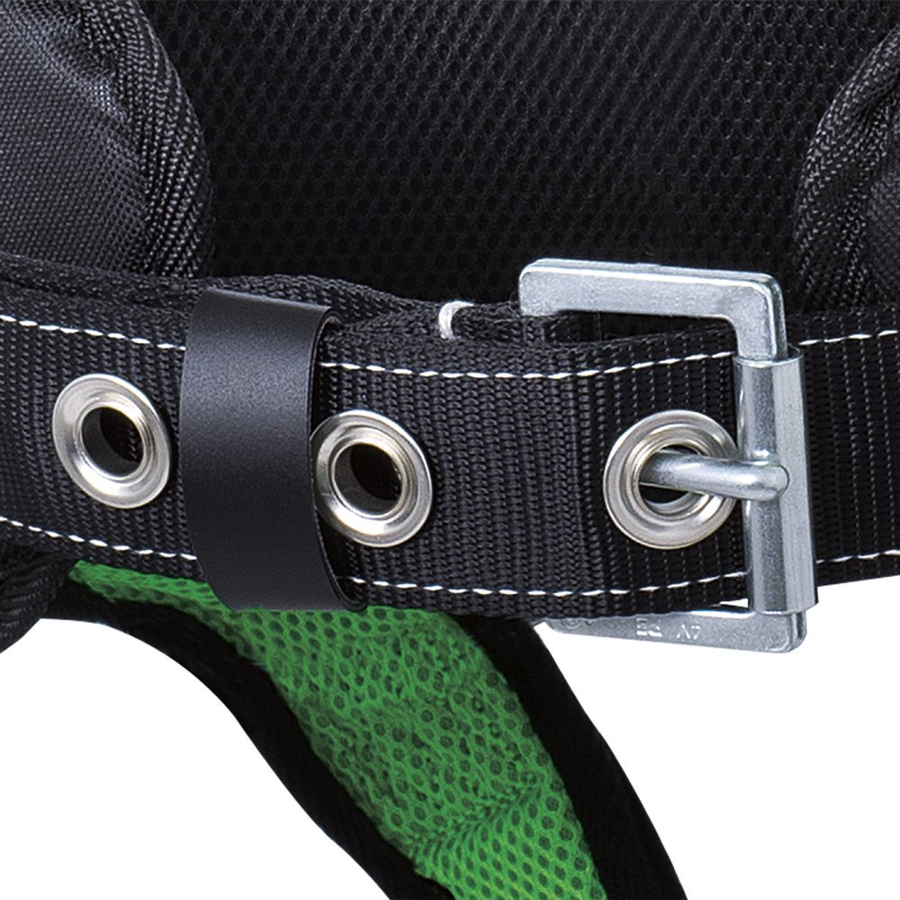 Peakworks Fall Protection Full Body Padded Safety Harness with Back Support, Positioning Belt, Back & Side D-Rings, Stab Lock Buckles, Hi Vis Green/Black, XXL, V8255625