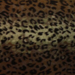 Fleece Fabric Printed Anti Pill Leopard Brown Beige