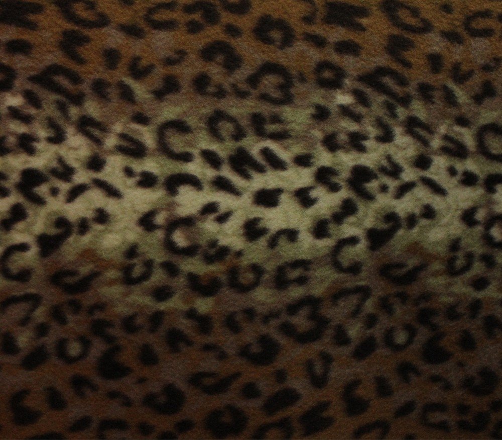 Fleece Fabric Printed Anti Pill Leopard Brown Beige