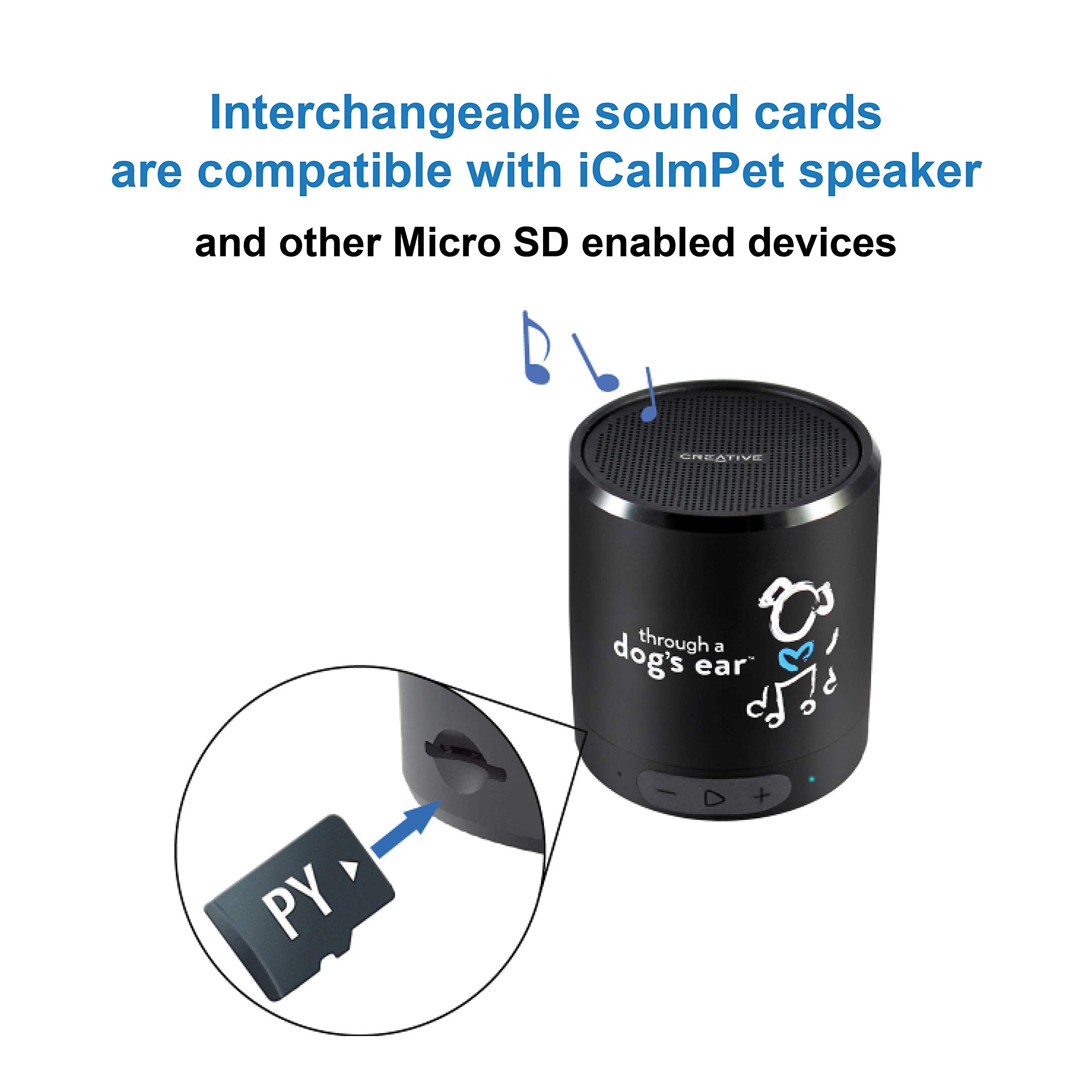 iCalmPet | Through a Dog's Ear: Calm Your Puppy | Micro SD Card | 3-hrs | Early Treatment of Noise Phobias and Sound sensitivities in Younger Canines