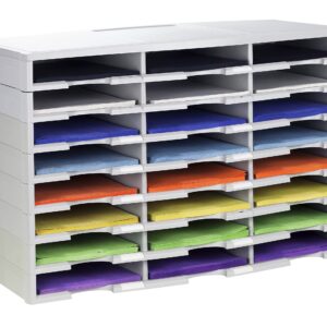 Storex 24 Compartment Literature Organizer, Gray