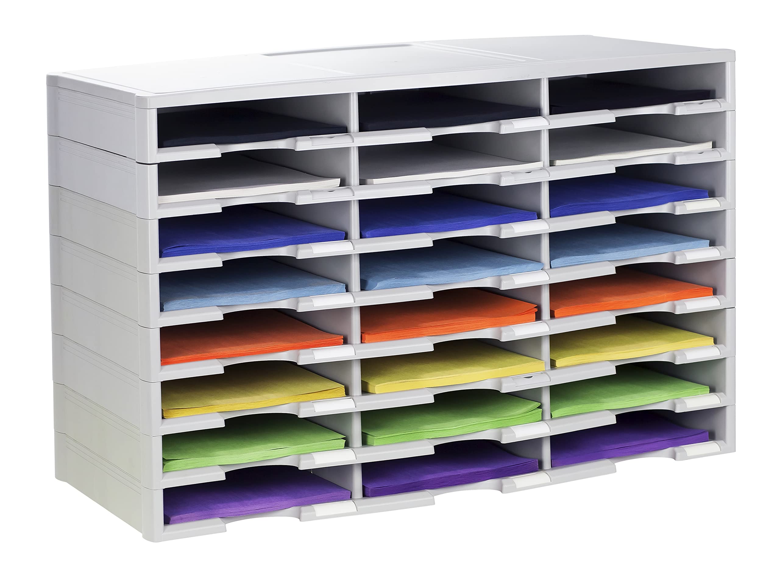 Storex 24 Compartment Literature Organizer, Gray