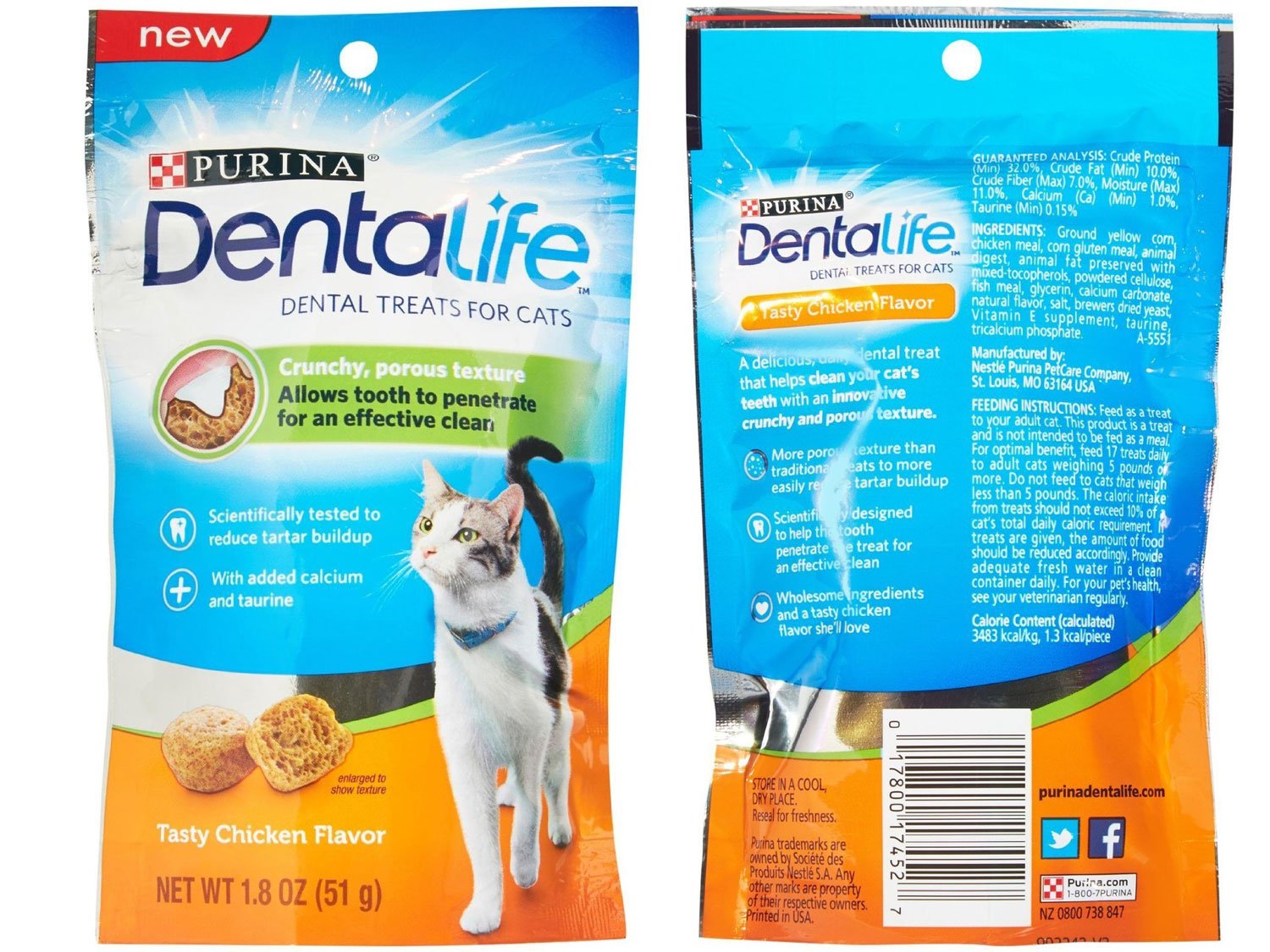 Purina Dentalife Dental Treats for Cats Bundle; Savory Salmon and Tasty Chicken