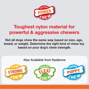 Nylabone Power Chew Marrow Bone Alternative Nylon Chew Toy for Dogs, Dog Toys for Aggressive Chewers, Beef Flavor, Large/Giant (1 Count)