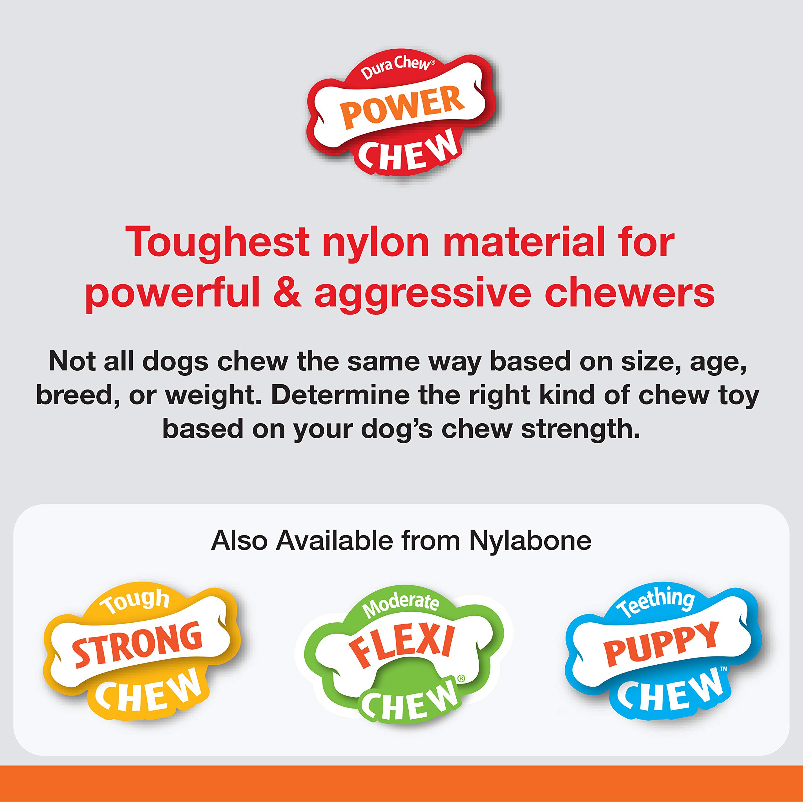 Nylabone Power Chew Marrow Bone Alternative Nylon Chew Toy for Dogs, Dog Toys for Aggressive Chewers, Beef Flavor, Large/Giant (1 Count)