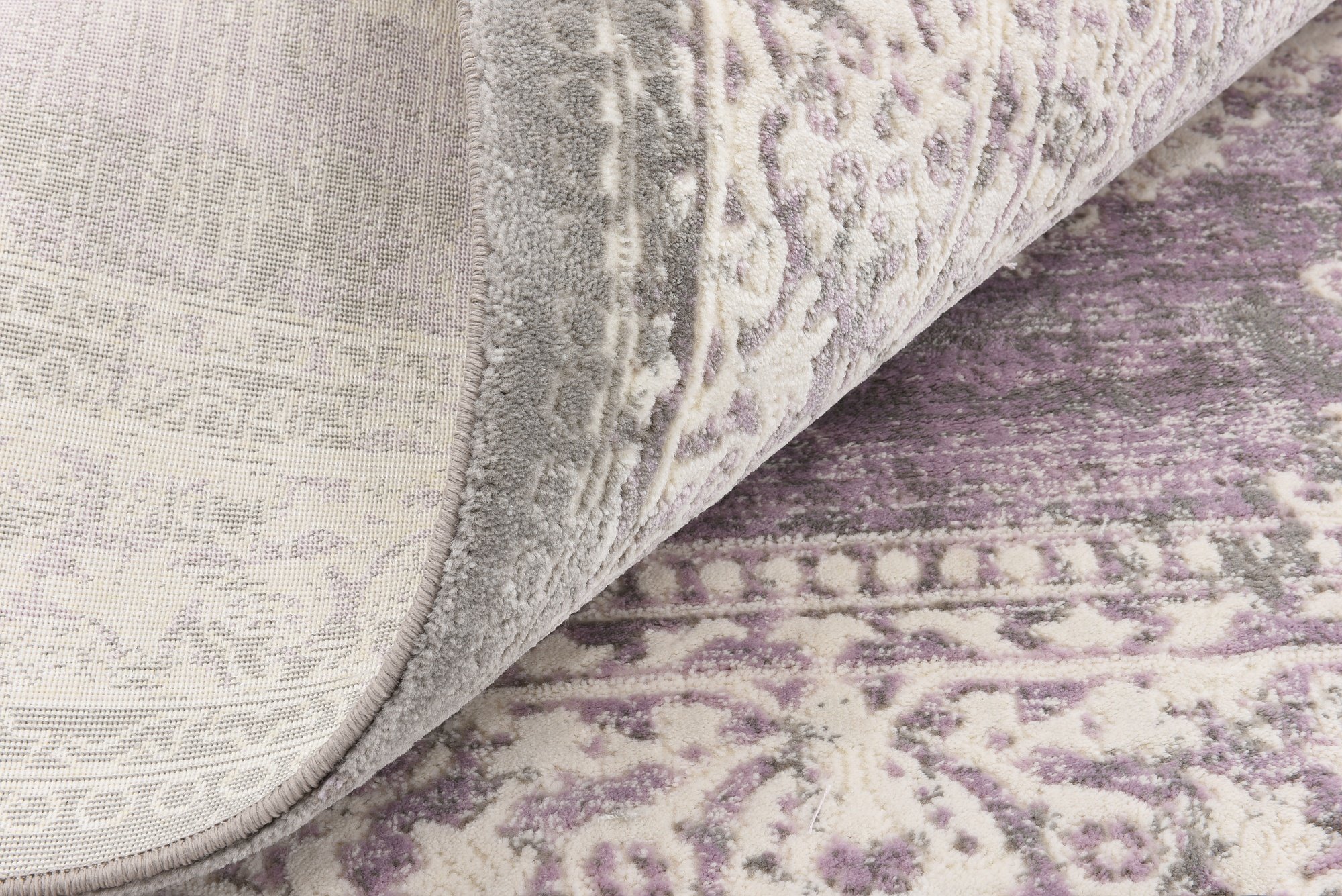 Unique Loom New Classical Collection Area Rug - Olwen (4'Square, Purple/ Gray)