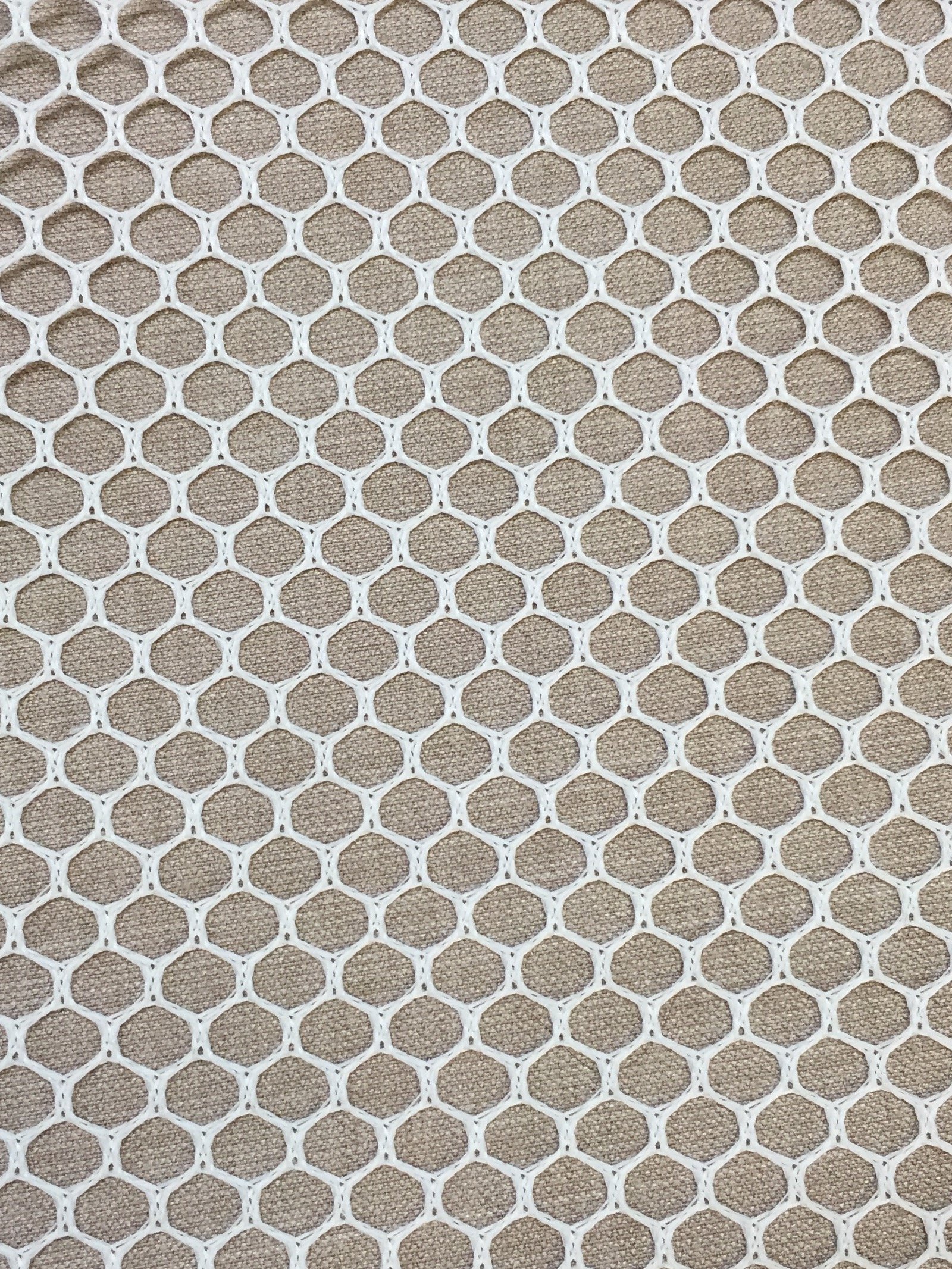 7MM Polyester Hex Mesh Fabric White 50" Wide