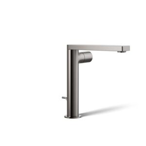 kohler k-73159-7-tt composed tall single-handle bathroom sink faucet with cylindrical handle, titanium