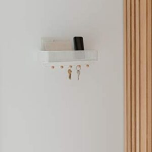 Umbra Estique Entryway Organizer, Great for Storing Keys, Small Accessories, Mail, Wallets and More, White Finish