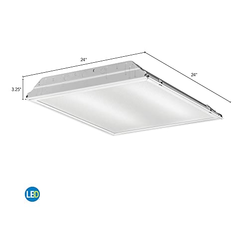 Lithonia Lighting 2GTL2 A12 120 LP840 2 ft. x 2 ft. GTL Prismatic Lens Lay-in 2000 lumens 4000K CCT, 1 Count (Pack of 1), Non-Dimmable