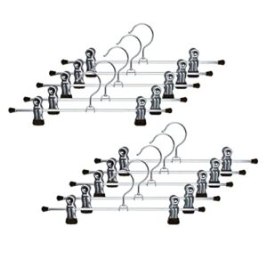 mawa by reston lloyd non-slip space-saving clothes hanger for pants & skirts with two non-slip clips, style k/30d, 12-inch, set of 10, black