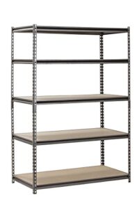 muscle rack ur482472pb5paz-sv silver vein steel storage rack, 5 adjustable shelves, 4000 lb. capacity, 72" height x 48" width x 24" depth