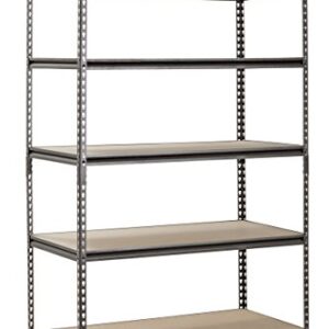 Muscle Rack UR482472PB5PAZ-SV Silver Vein Steel Storage Rack, 5 Adjustable Shelves, 4000 lb. Capacity, 72" Height x 48" Width x 24" Depth