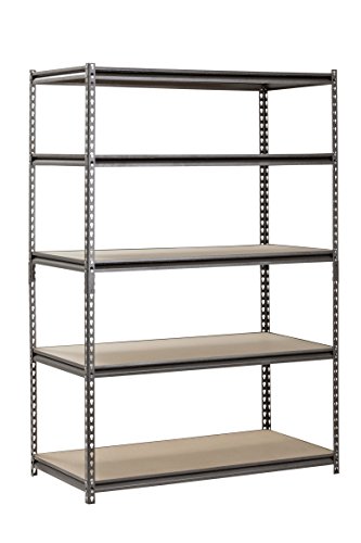 Muscle Rack UR482472PB5PAZ-SV Silver Vein Steel Storage Rack, 5 Adjustable Shelves, 4000 lb. Capacity, 72" Height x 48" Width x 24" Depth