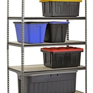 Muscle Rack UR482472PB5PAZ-SV Silver Vein Steel Storage Rack, 5 Adjustable Shelves, 4000 lb. Capacity, 72" Height x 48" Width x 24" Depth