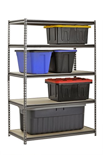 Muscle Rack UR482472PB5PAZ-SV Silver Vein Steel Storage Rack, 5 Adjustable Shelves, 4000 lb. Capacity, 72" Height x 48" Width x 24" Depth