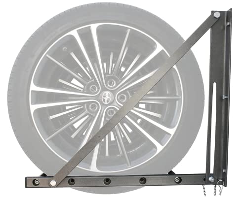 MaxxHaul 70489 Adjustable Wall Mount Folding Tire Storage Adjust From 32 to 48 inches Wide Up To 300 lbs Capacity.