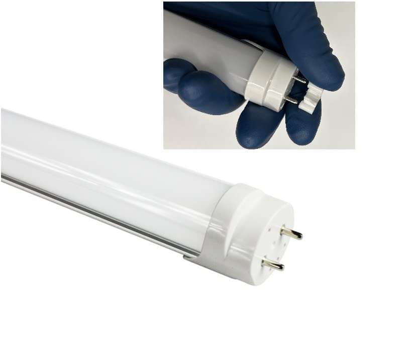 Fulight Not-a-Plug-and-Play (Type B) T8 LED Tube Light - 2FT 24-Inch 10W (18W Equivalent), Cool White 4000K, F17T8, F18T8, F20T10, F20T12/CW, Double-End Powered, Milky Cover - 85-265VAC