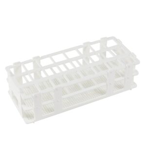 bipee plastic test tube rack, 24 holes，test tube holder for 25 mm test tubes, white vial holder, detachable test tube holder rack (1pcs，24 holes）