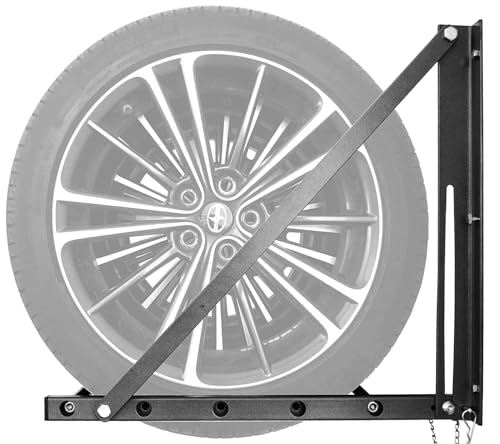 MaxxHaul 70489 Adjustable Wall Mount Folding Tire Storage Adjust From 32 to 48 inches Wide Up To 300 lbs Capacity.