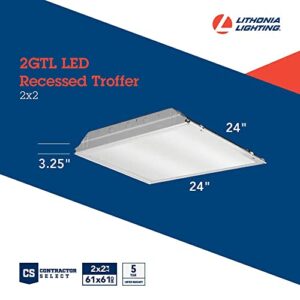 Lithonia Lighting 2GTL2 A12 120 LP840 2 ft. x 2 ft. GTL Prismatic Lens Lay-in 2000 lumens 4000K CCT, 1 Count (Pack of 1), Non-Dimmable