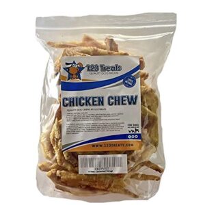 123 Treats Chicken Feet Dog Treats – 100% Natural Baked Chicken Feet for Dogs, Single Ingredient Chew Snacks, Support Joint & Dental Health | Excellent Source of Chondroitin (7 Ounces)