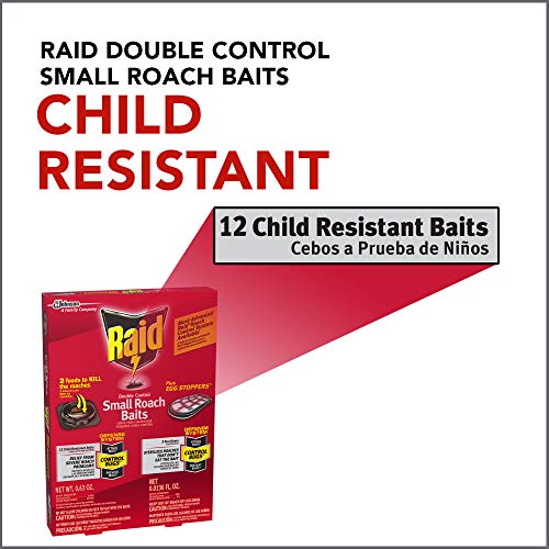 Raid Double Control Small Roach Baits Plus Egg Stopper 0.63 Ounce (Pack of 1)