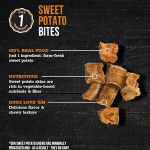 Wholesome Pride Sweet Potato Bites 100% All-Natural Single Ingredient Dog Treats, 8 oz