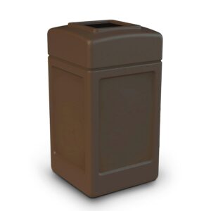 commercial zone products 732137 square waste container,brown,42 gallon