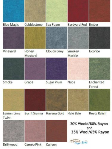 23 Felt Sheets - 6X6 inch Heathered Collection - Made in USA - Merino Wool Blend Felt