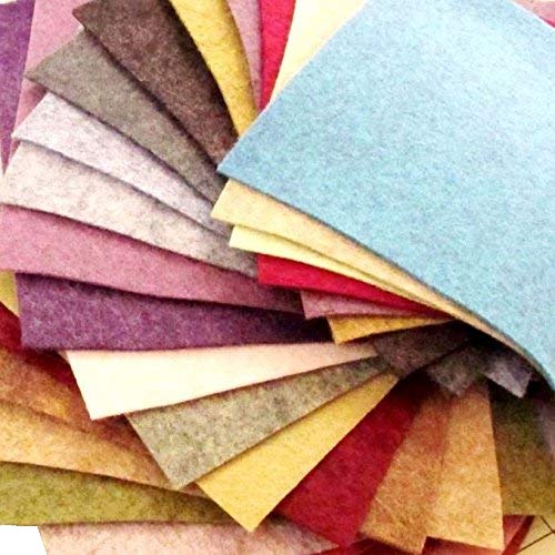 23 Felt Sheets - 6X12 inch Heathered Collection - Made in USA - Merino Wool Blend Felt