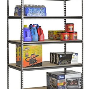 Muscle Rack UR482472PB5PAZ-SV Silver Vein Steel Storage Rack, 5 Adjustable Shelves, 4000 lb. Capacity, 72" Height x 48" Width x 24" Depth