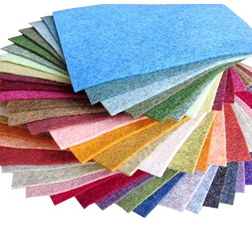 38 Piece Merino Wool Blend Felt - Heathered Colors - Made in USA - OTR Felt (6X6 inches)