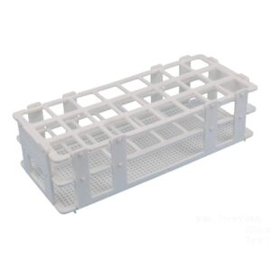 BIPEE Plastic Test Tube Rack, 24 Holes，Test Tube Holder for 25 mm Test Tubes, White Vial Holder, Detachable Test Tube Holder Rack (1pcs，24 Holes）