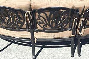 Cast Aluminum Curved Outdoor Sofa Elisabeth 2 Piece Patio Set Desert Bronze