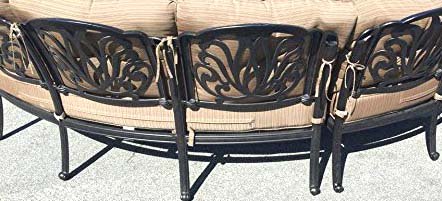 Cast Aluminum Curved Outdoor Sofa Elisabeth 2 Piece Patio Set Desert Bronze