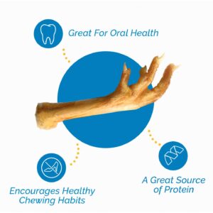 123 Treats Chicken Feet Dog Treats – 100% Natural Baked Chicken Feet for Dogs, Single Ingredient Chew Snacks, Support Joint & Dental Health | Excellent Source of Chondroitin (7 Ounces)