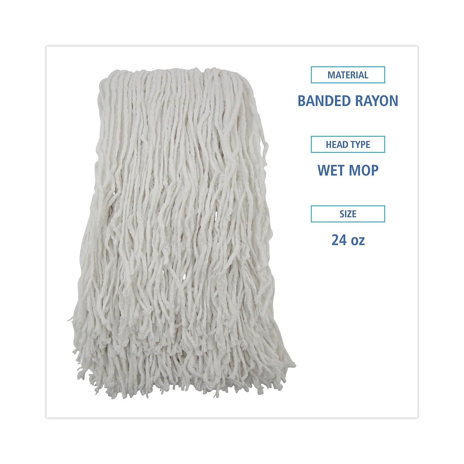 Boardwalk® Banded Rayon Cut-End Mop Heads BWK RM03024S