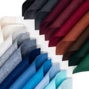 21 felt sheets - 6x12 inch winter colors collection - made in usa - merino wool blend felt